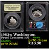 Image 1 : Proof 1982-s Washington Modern Commem Half Dollar 50c Graded GEM++ Proof Deep Cameo By USCG