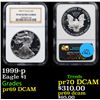 Image 1 : Proof NGC 1999-p Silver Eagle Dollar $1 Graded pr69 DCAM By NGC