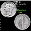 Image 1 : 1945-p Mercury Dime 10c Grades xf