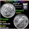 Image 1 : ***Auction Highlight*** 1927-d Peace Dollar $1 Graded Select+ Unc By USCG (fc)
