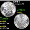 Image 1 : 1904-o Morgan Dollar $1 Grades GEM+ Unc