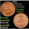 Image 1 : 1907 Indian Cent 1c Grades GEM Unc BN