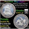 Image 1 : 1864-p Seated Liberty Quarter Ultra Rare! 25c Graded ms63+ pl By SEGS