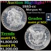 Image 1 : NGC 1883-cc Morgan Dollar $1 Graded ms64 pl By NGC