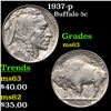 Image 1 : 1937-p Buffalo Nickel 5c Grades Select Unc