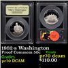 Image 1 : Proof 1982-s Washington Modern Commem Half Dollar 50c Graded GEM++ Proof Deep Cameo By USCG
