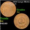 Image 1 : 1864 Large Motto Two Cent Piece 2c Grades f, fine