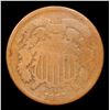 Image 2 : 1864 Large Motto Two Cent Piece 2c Grades f, fine