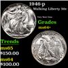 Image 1 : 1946-p Walking Liberty Half Dollar 50c Grades Choice+ Unc