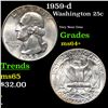 Image 1 : 1959-d Washington Quarter 25c Grades Choice+ Unc