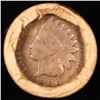 Image 3 : Mixed small cents 1c orig shotgun roll, 1917-d Wheat Cent, 1896 Indian Cent other end, Brinks Wrappe