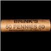 Image 4 : Mixed small cents 1c orig shotgun roll, 1917-d Wheat Cent, 1896 Indian Cent other end, Brinks Wrappe