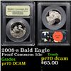 Image 1 : Proof 2008-s Bald Eagle Modern Commem Half Dollar 50c Graded GEM++ Proof Deep Cameo By USCG