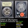 Image 1 : 1992-p Olympics Modern Commem Half Dollar 50c Graded ms70, Perfection By USCG