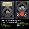 Image 1 : Proof 1982-s Washington Modern Commem Half Dollar 50c Graded GEM++ Proof Deep Cameo By USCG