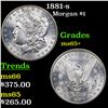 Image 1 : 1881-s Morgan Dollar $1 Grades GEM+ Unc