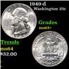 Image 1 : 1949-d Washington Quarter 25c Grades Select+ Unc