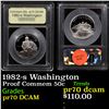 Image 1 : Proof 1982-s Washington Modern Commem Half Dollar 50c Graded GEM++ Proof Deep Cameo By USCG