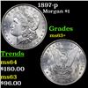Image 1 : 1897-p Morgan Dollar $1 Grades Select+ Unc