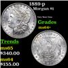 Image 1 : 1889-p Morgan Dollar $1 Grades Choice+ Unc