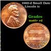 Image 1 : 1960-d Small Date Lincoln Cent 1c Grades Gem+ Unc RD