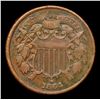 Image 2 : 1864 Large Motto Two Cent Piece 2c Grades xf+