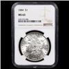 Image 2 : NGC 1884-p Morgan Dollar $1 Graded ms63 By NGC
