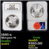Image 1 : NGC 1881-s Morgan Dollar $1 Graded ms64 By NGC
