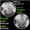 Image 1 : 1885-p Morgan Dollar $1 Grades Choice+ Unc