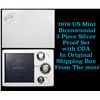 Image 1 : 1976 US Mint Bicentennial 3 Piece Silver Proof Set with COA In Original Shipping Box From The mInt