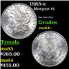 Image 1 : 1883-o Morgan Dollar $1 Grades Choice+ Unc