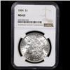 Image 2 : NGC 1884-p Morgan Dollar $1 Graded ms63 By NGC