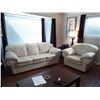Image 1 : Cream Leather Couch + Matching Chair