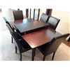 Image 1 : Dining Table With1 Leather Top Leaf + 6 Matching Leather Chairs