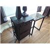 Image 2 : Metal + Wood End Table + 2 Basket Accent Table + 2 Designor Table Lamps