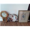 Image 1 : Regulator Clock, Framed Mask, Folk Art Plaque