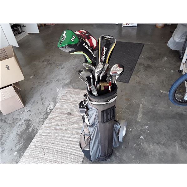 Set Of Golf Clubs Left Handed, With Case And Cart