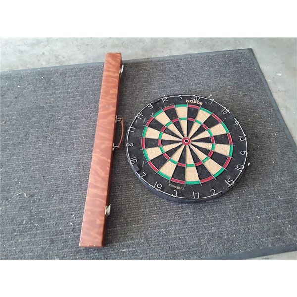 Dart Board And Pool Cue In Case