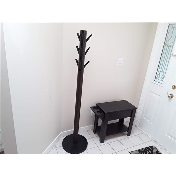 Coat Tree And Side Table