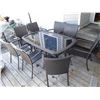 Image 1 : Dark wicker/glass patio table & 8 chairs