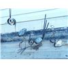 Image 3 : stone & metal lawn ornament of a bird 3 pieces