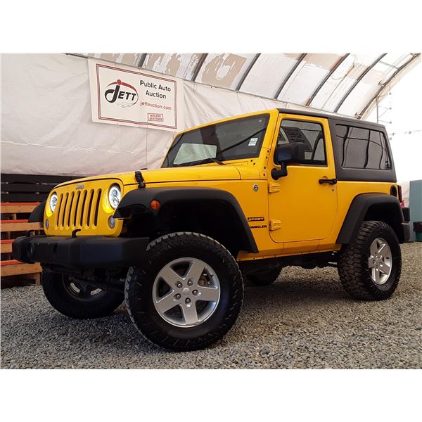 C6C --  2015 JEEP WRANGLE SPORT 4X4, Yellow, 157 017 KM's