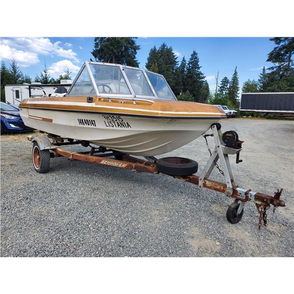 0D --  1981 GLASCON 16FT APX BOAT WITH A 40 HP MERCURY OUTBOARD CHARITY "NO RESERVE"