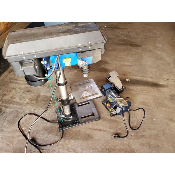 Mastercraft small drill press & Mastercraft wet & dry Grinder