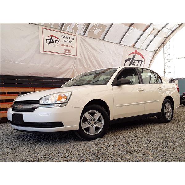 A5 --  2005 CHEVROLET MALIBU, White, 88 474 KM "NO RESERVE"