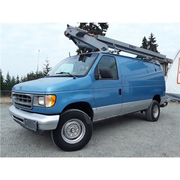 0A  --  2001 FORD ECONOLINE E350 SUPER DUTY VAN BUCKET LIFT, Blue, 264 737 KM