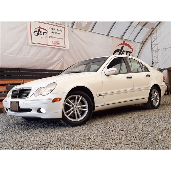 A3 --  2004 MERCEDES C240 4MATIC AWD, White, 124689 KM   "NO RESERVE"