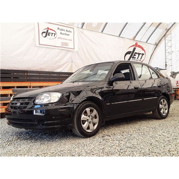 A12C --  2006 HYUNDAI ACCENT GL , Black, 162741 KM