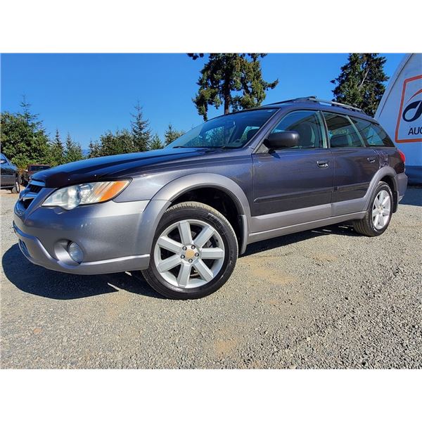 A2 --  2008 SUBARU OUTBACK 2.5I AWD, Blue, 221733 KM  "NO RESERVE"