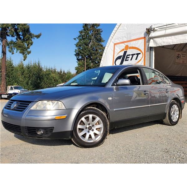 A8 --  2003 VW PASSAT GLS , Grey, 209627 KM